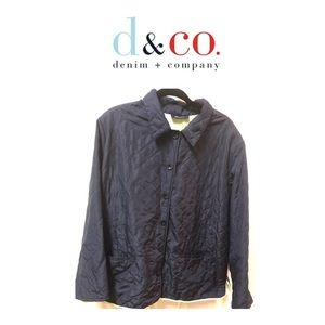 EUC Denim & Co Navy Blue Quilted Lightweight Coat